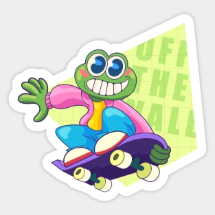 Frog on skateboard Sticker